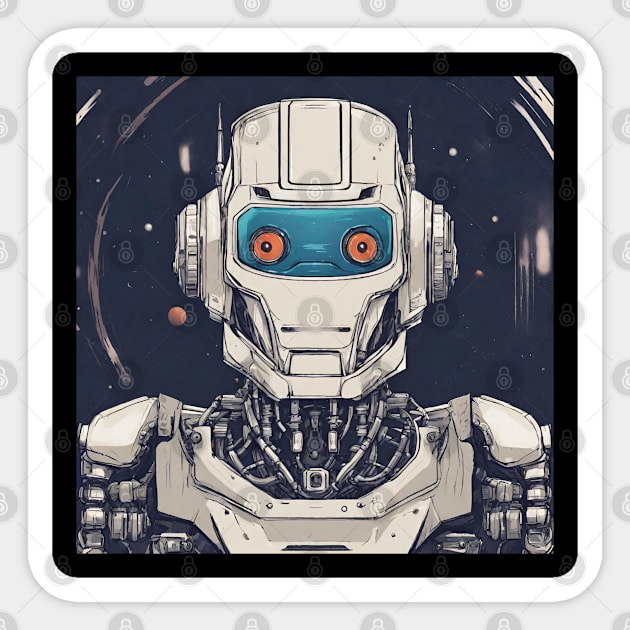 Robot Art Drawing Sticker by Abeer Ahmad